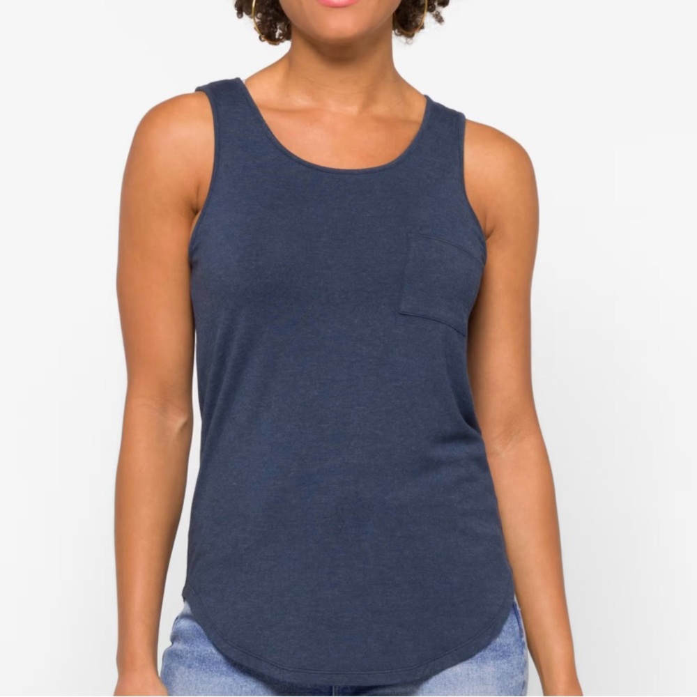 Market & Spruce Deep Blue Tank Top with Pocket